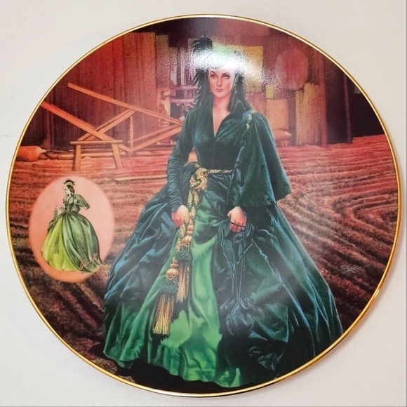 Gone with the Wind "The Green Drapery Dress" 1993 Plate #1033B - Picture 5 of 11